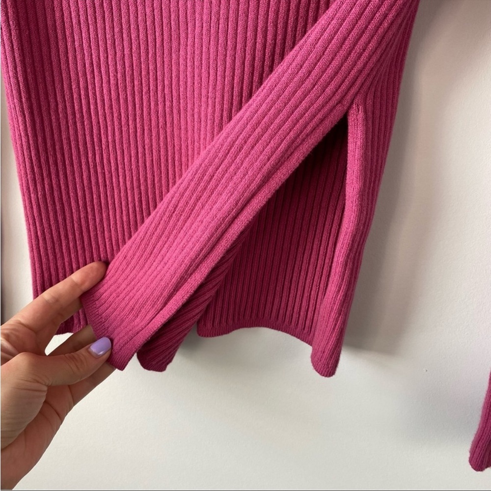 Open Edit Red Raspberry Side Slit Sweater - image 4